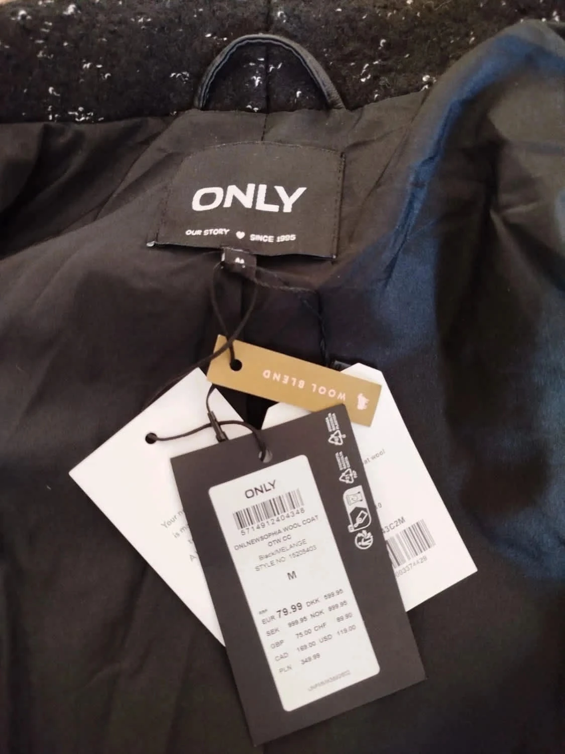 💎Manteau corto / Duffle coat NUEVO con lana ONLY Mujer Talla M / 38 – photo 3